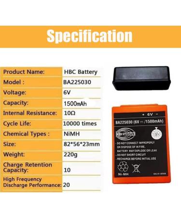Buy 6V 1500mAh BA225030 Ni-MH Rechargeable Battery for HBC Crane Remote Control - Fast International Shipping - Buy Online on SooperMarket.com