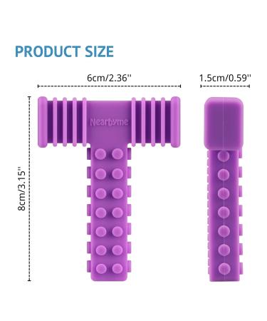 Nearbyme 2 Pack Silicone Sensory Chew Sticks for Autistic ADHD Baby Nursing - Pink Purple - Buy Online on SooperMarket.com