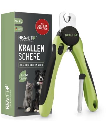 Reavet claw scissors for dogs & cats - including claw file & distance holder i stainless steel claw pliers for claw care claw cutter I nail scissors nail cliff dog