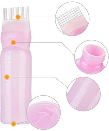 Hair Dye Brush Bottle Root Comb Applicator Bottle Hair Oil Bottle With Comb Hair Dye Bottle Applicator Comb With Graduated Scale For Home Salon Use White+Purple+Pink - Buy Online on SooperMarket.com
