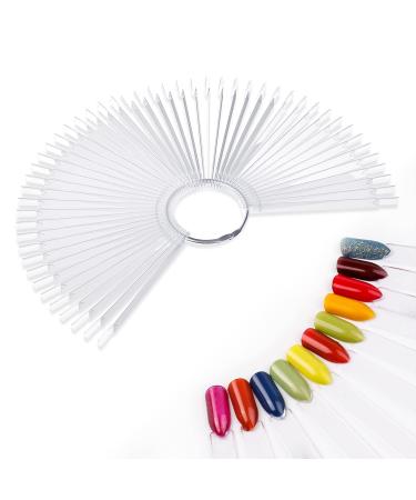 50PCS Nail Swatch Sticks Transparent Fake Nail Art Tips Colour Nail Art Tips Nails Display Sticks Pop Sticks Nail Art Practice for Nail Gel Polish Practice Nail Display DIY Special Gifts for Women 50 PCS