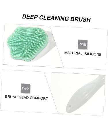 Mikinona Silicone Face Brush Handheld Face Brush Pore Cleaner Silicone Face Scrubber Handle Face Brush Cleansing Brush Face Brush Cleansing Silicone Brush Manual Silica Gel Blackhead Brush 15.3x5.2cm Green - Buy Online on SooperMarket.com