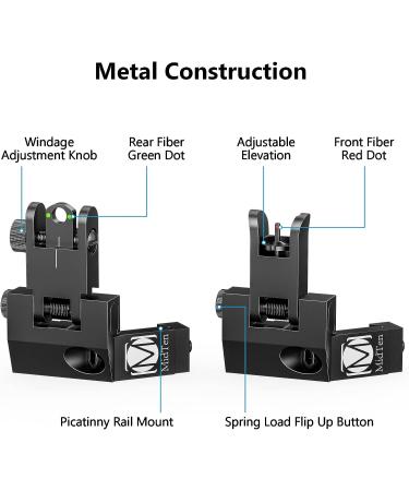 MidTen R2 45 Degree Offset Flip Up Iron Sight Set for Picatinny Rail - Buy Online on SooperMarket.com