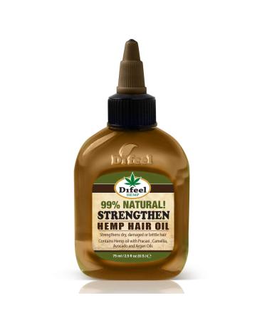 Difeel Hemp 99% Natural Hemp Hair Oil - Strengthen 2.5 ounce (Pack of 3)