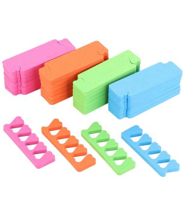 48pcs Sponge Toe Separators Pedicure Set for Nail Polish- Premium Nail Art Painting and Polishing Tool Kit 4 Funy Color 4Color-48Pcs