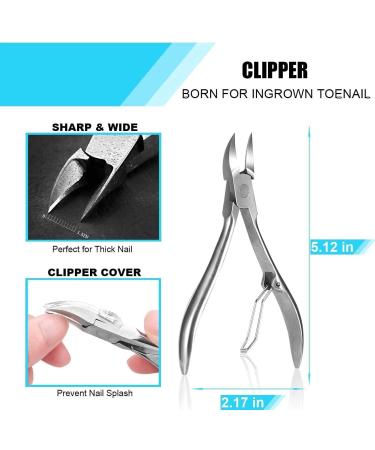 OosoFitt 7Pcs Stainless Steel Ingrown Toenail Clippers Set - Professional Toe Nail Nippers for Surgery Grade Manicure Pedicure - Silver - Buy Online on SooperMarket.com