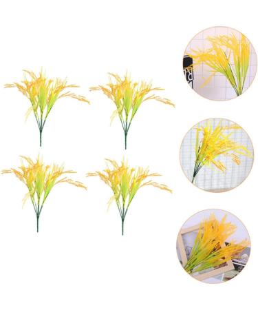 VINTORKY 4pcs 7 Simulated rice plants decor botanical decor artificial wheat ears Wheat Ear for Home wheat sheaves for natural home decor Creative Wheat Ear grain of wheat plastic wedding - Buy Online on SooperMarket.com