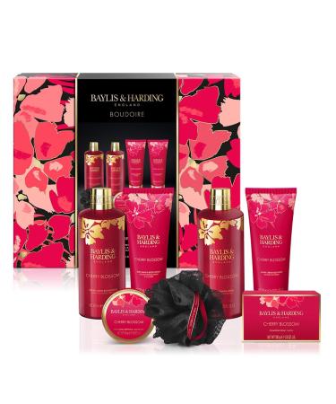 Baylis & Harding Boudiore Cherry Blossom Luxury Keepsake Bathing Treat Box Gift Set (Pack of 1) - Vegan Friendly