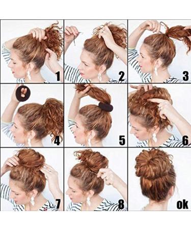 WACURRENTHYD Hair Donut Bun Maker 2PCS - Medium 3 Inch Black Chignon Doughnut Shaper for Short & Thin Hair - Buy Online on SooperMarket.com