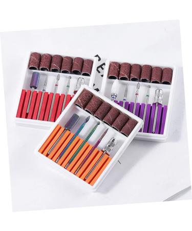 POPETPOP 3 Sets Nail Grinding Head Faux Nails Artificial Nails Nail Drill Bits Electric Manicure Nail File Beginner Kit Manicure Drill Bits Nail Drill Tool Exfoliating Manicure Tools Purple 6.5x5.5cmx3pcs Purplex3pcs - Buy Online on SooperMarket.com