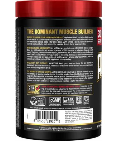 ALLMAX Nutrition Aminocore Bcaa - 8g Bcaas - 100% Pure Branch Chained Amino Acids - Gluten Free 315 gram White Grape White Grape 30 Servings (Pack of 1) 8g Bcaas - Buy Online on SooperMarket.com