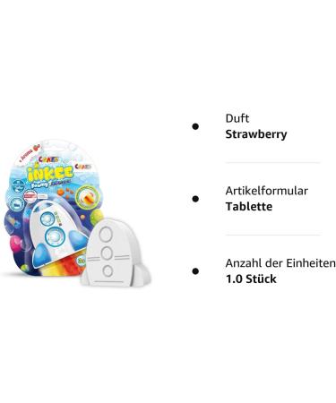 Inkee Foamy Space Bath Bomb for Kids | Strawberry Fragrance Rocket-Shaped Foaming Bath Ball | Multi-Colored Fun for Bath Time - Buy Online on SooperMarket.com