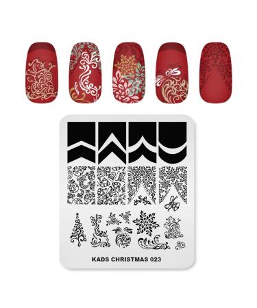 Alexnailart Nail Stamping Plate Christmas Halloween Nail Plates Manicure Templates Nail Art Printing Tool (CHRISTMAS 023)