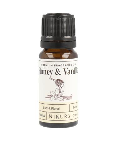 Nikura Honey & Vanilla Fragrance Oil - 10ml | for Gifts Diffusers Candle Making Soap Making | Great for use in Bath Bombs Perfume Oil Perfume Scents | Vegan & UK Made