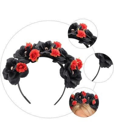 minkissy Day Of The Dead Headband Mexican Flower Skull Crown Hair Hoop Cosplay Party Headwear Halloween Headpiece Costume for Women Girls Ladies - Buy Online on SooperMarket.com