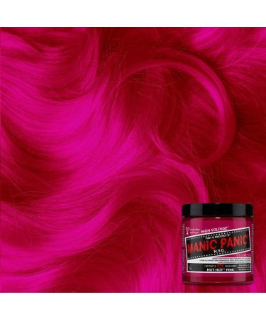 MANIC PANIC Hot Hot Pink Hair Dye 4oz - Vegan Semi Permanent Neon Pink Hair Color - Blacklight Reactive - PPD & Ammonia Free - Buy Online on SooperMarket.com