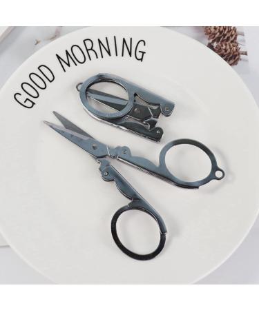 Buy Foldable Stainless Steel Eyebrow Scissors & Nose Hair Trimmer - Perfect Beauty Tool for Beard Mustache & Eyelash Care | International Shipping - Buy Online on SooperMarket.com