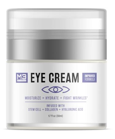 M3 Naturals Anti-Aging Eye Cream for Dark Circles and Puffiness with Collagen Hyaluronic Acid & Fruit Stem Cell Fight Eye Bags Fine Lines Puffiness Under Eye & Wrinkles
