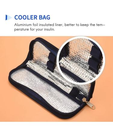 yuoseg 2PCS Insulin Cooler Travel Case Diabetic Medication Organizer Cooler Bag Navy Blue Navy Blue - Buy Online on SooperMarket.com
