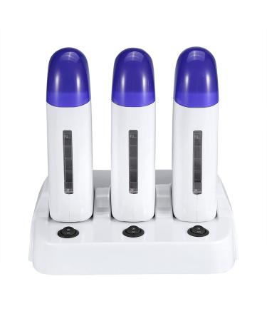 Depilatory Wax Kit for Women and Men Coarse Hair Removal Heating Base for Body Hair (European Three-Seater)