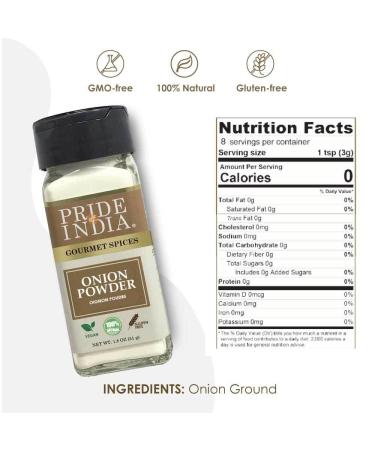 Pride of India Onion Fine Ground Gourmet Spice 8 oz. Jar - Pantry Essential for Flavorful Cooking - Buy Online on SooperMarket.com