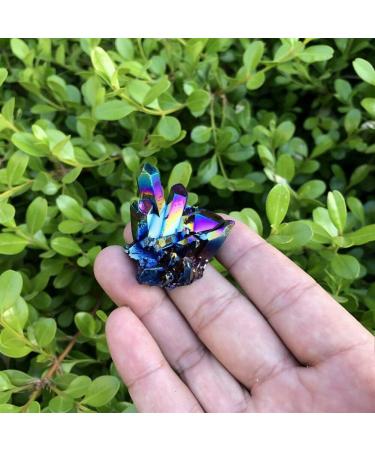 Natural Quartz Stone Rainbow Titanium Cluster Specimen30-40g Can be Used for (Size : 30-40g) HOMEZHOU