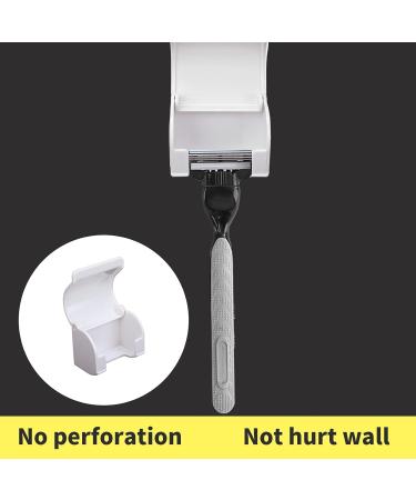 Self-Adhesive Plastic Razor Holder with Cover | Double-Sided Shower & Kitchen Hanger | Best Bathroom Organization - Buy Online on SooperMarket.com
