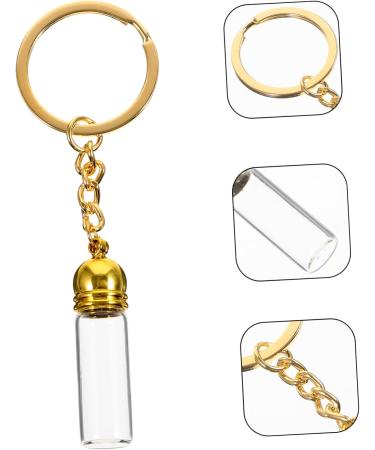 Mini Refillable Glass Bottle Pendant Perfume Keychain - Travel-Friendly Zinc Alloy Key Fob - Buy Online on SooperMarket.com