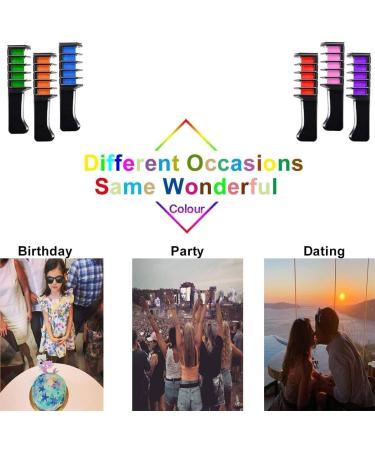 6 Colors Hair Chalk Combs for Girls Gifts Temporary Hair Color Chalk Comb Set Popular Chalks on Birthday Cosplay Halloween Party Washable Hair Chalk Pens for Girls Kids Adults - Buy Online on SooperMarket.com