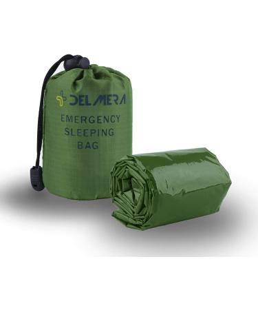 Delmera Emergency Sleeping Bag - Lightweight Waterproof Thermal Survival Gear for Outdoor Adventure - 2 Pack (Orange/Green) - Buy Online on SooperMarket.com