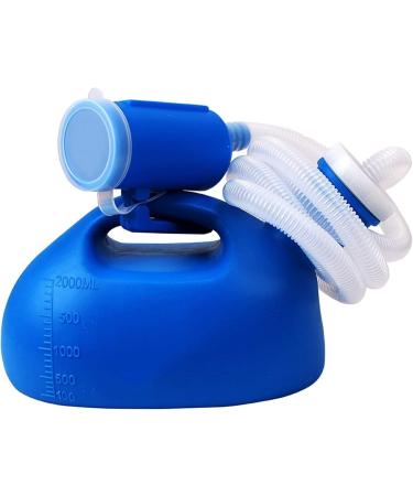 Male Urinal Bottle Camping Toilet Urine Bottle Urine Bottles for Men Portable Potty Pee Bottle 2000ML for Men's Urinal Home Camping Car Travel with 1.6m Long Tube