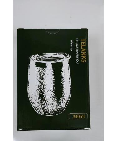 Telanks Modern 340 ML Yerba Mate Cup | 18/8 Stainless Steel | BPA-Free Lid Straw & Cleaning Brush | Black Tea Beverage Essential - Buy Online on SooperMarket.com