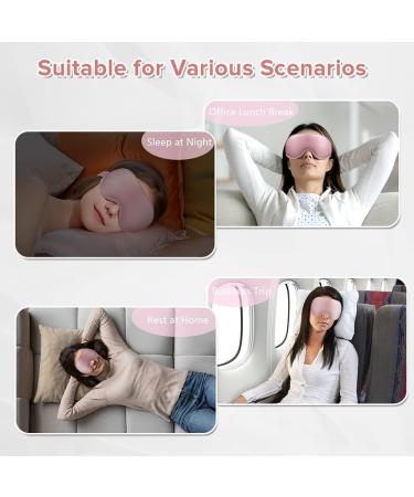 3D Contoured Sleep Mask for Women Men - 99% Blackout Eye Covers - Comfortable & Adjustable - Perfect for Travel and Lash Extensions - Pink - Buy Online on SooperMarket.com