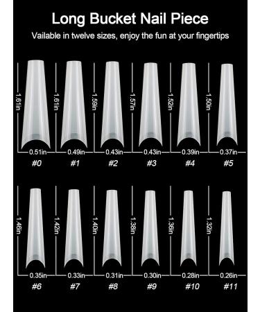 Kalolary 480pcs XXL Natural Color False Nail Tips - Extra Long Half Cover French Acrylic Nail Art Extension Tools in Clear Box - Buy Online on SooperMarket.com