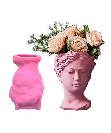 Fogun Goddess Concrete Silicone Pot Mold Succulent Flowerpot Clay Cement Plaster Molds DIY Home Garden Flower Pots Mould Goddess B