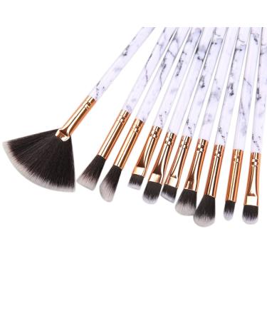 Jootuepo 10pcs Brazen Marble Makeup Brush Set - Soft Hair Eyeshadow Eyebrow & Eyeliner Brushes for Flawless Eye Makeup - Buy Online on SooperMarket.com