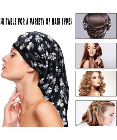 Ladaypoa Women's Satin Sleep Cap - 2-Piece Silk Hood for Curly Hair | Adjustable Double-Layer Design | Black - Buy Online on SooperMarket.com