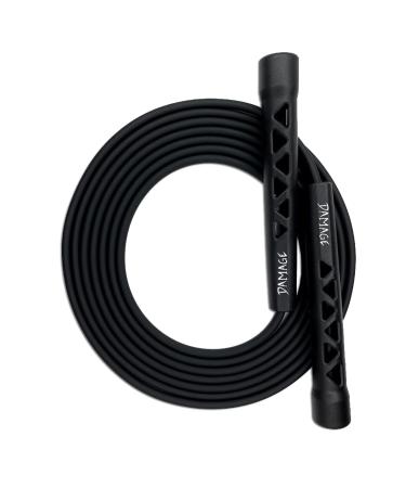 Damage Fight Gear Boxer Classic Speed Rope, Lightweight PVC Skipping / Jumping Rope, Non-Slip Ventilated ABS Plastic Handles and Matte Coated Tangle-Free Jump Rope for Boxing, Fitness, MMA, Martial Arts