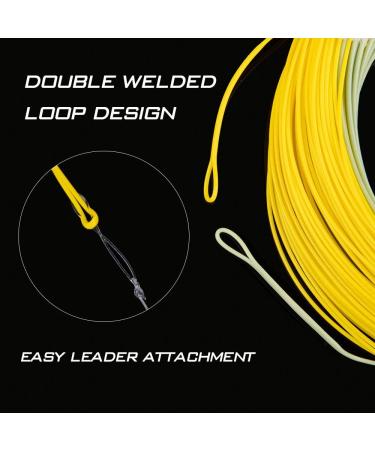 Goture Fly Fishing Line Weight Forward Floating  Fly Fishing Floating Line Double Welded Micro Loops  Fly Line Dacron Backing for Freshwater Saltwater 90FT 100FT A: Fly fishing Line-Yellow&Green 100FT.WF6F - Buy Online on SooperMarket.com
