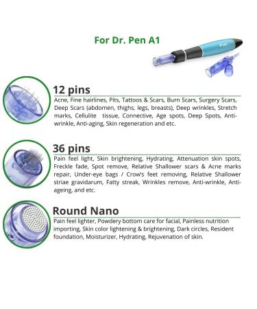 Dr. Pen Ultima A1 Replacement Cartridges (20 Pack) - Round Nano 0.25mm Bayonet Slot - Disposable Parts - Buy Online on SooperMarket.com
