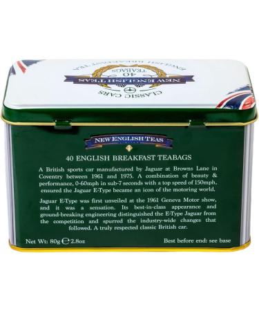 New English Teas Jaguar E-Type Tea Tin - 40 English Breakfast Teabags Earl Grey - Buy Online on SooperMarket.com