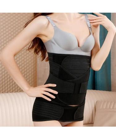 BIONICORE 3-in-1 Postpartum Belly Band Wrap Abdominal Binder - Recovery Belt for Pregnancy & C-Section - Body Shaper (Black M) - Buy Online on SooperMarket.com