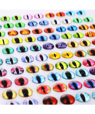 100PCS Assorted Dragon Eyes Glass Cabochon - 10mm Oval for DIY Jewelry and Sculpture Making - Buy Online on SooperMarket.com