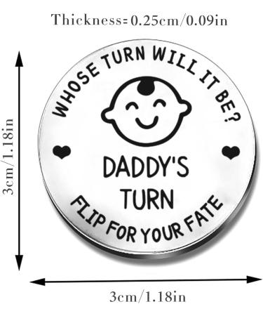 New Parents Decision Coin - Stainless Steel Flip Coin for Funny New Baby Gift - Mum Dad Gifts - Silver - Buy Online on SooperMarket.com