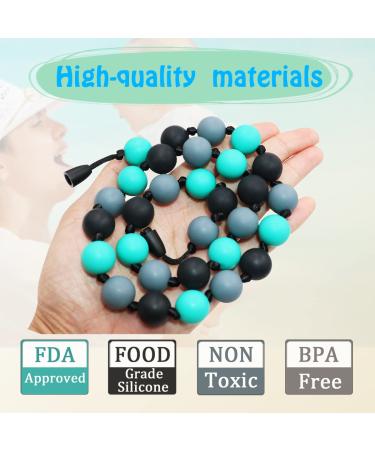 Sensory Chew Necklace for Kids | 2 Pcs Silicone Fidget Teether for Autism ADHD SPD | Chewy Necklace for Boys & Girls to Reduce Anxiety - Buy Online on SooperMarket.com