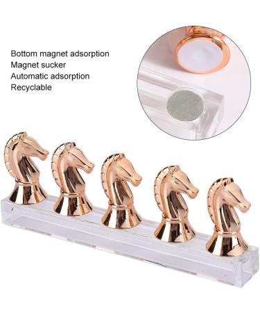 Horse Head Nail Tip Nail Tip Holder DIY Training Tips Display Practice Rack Magnet Adsorption False Nail Display Support Holders False Nail Tip Manicure Tool(Rose Gold) - Buy Online on SooperMarket.com