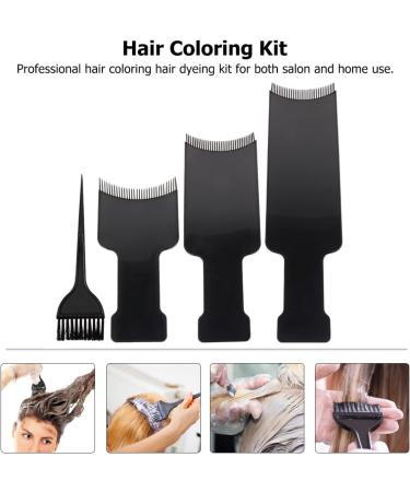 KALLORY Hair Dye Tools: Highlighting Board & Brush Kit for Hair Coloring - 4 Pcs Set, 32x10x1.3cm - Black - Buy Online on SooperMarket.com