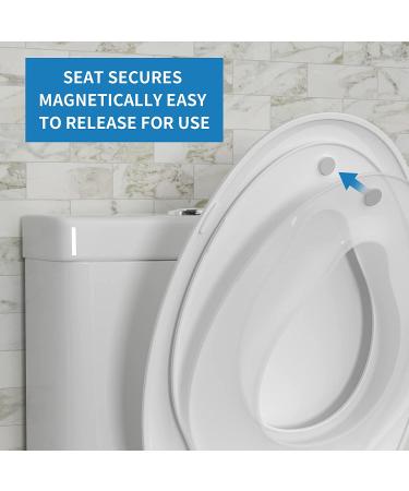 Hibbent Elongated Toilet Seat with Built-in Potty Training Seat | White Slow Close Lid for Kids & Adults - Buy Online on SooperMarket.com