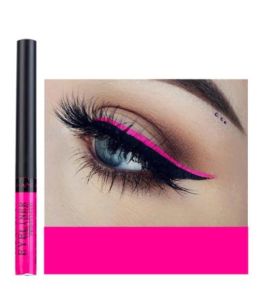 DekRion Liquid Eyeliner  Matte Colored Eyeliners  Rose-Red Eyeliner  White Black Red Brown Green Purple Waterproof High-pigmented Colorful Eyeliners Eye Makeup (11Rose-Red)