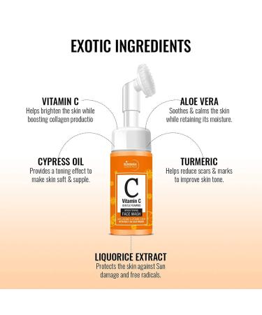 StBotanica Vitamin C Brightening Foaming Face Wash 120ml - With Turmeric & Saffron | Sulphate & Paraben Free | International Shipping - Buy Online on SooperMarket.com